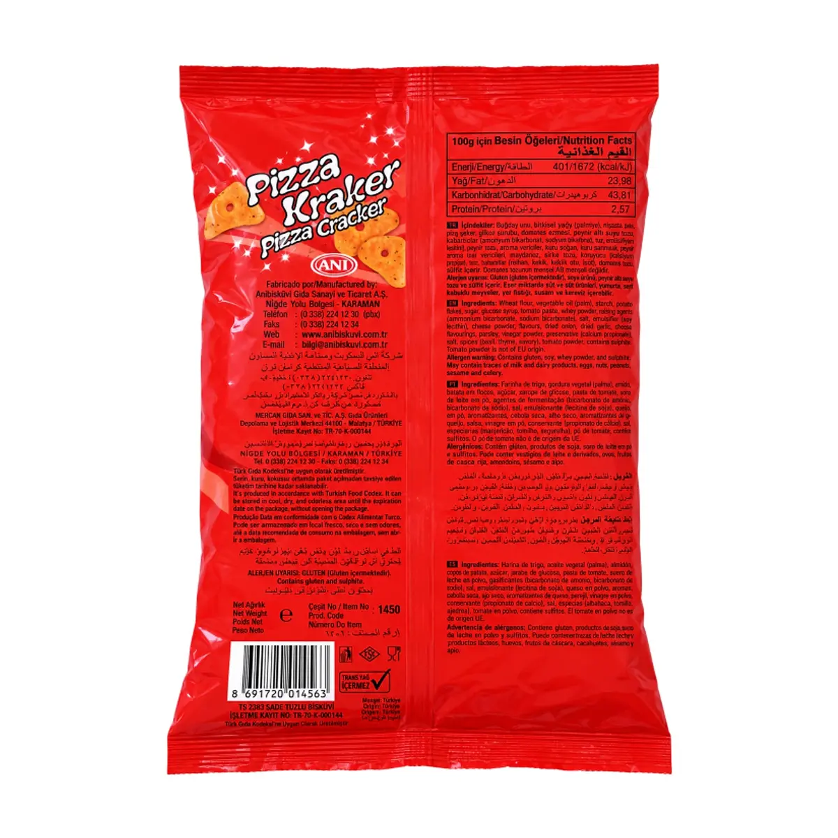 Galletas saladas tipo cracker sabor pizza ANI (120 g / 4.23 oz) - Thumbnail 2
