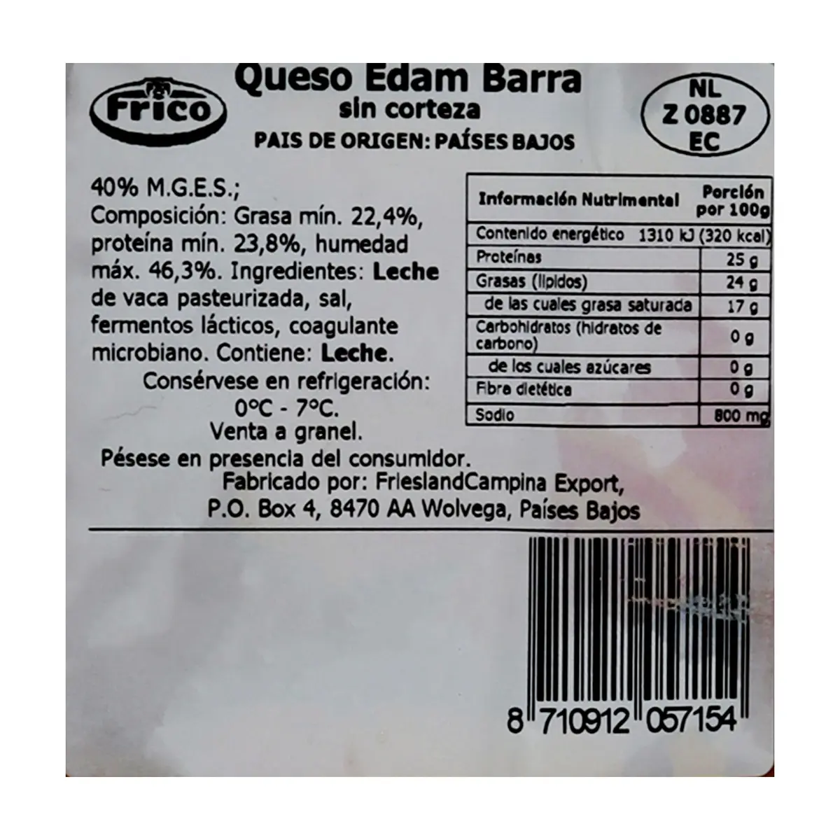 Queso Edam Barra sin corteza Frico (3 kg / 6.6 lb) - Thumbnail 2