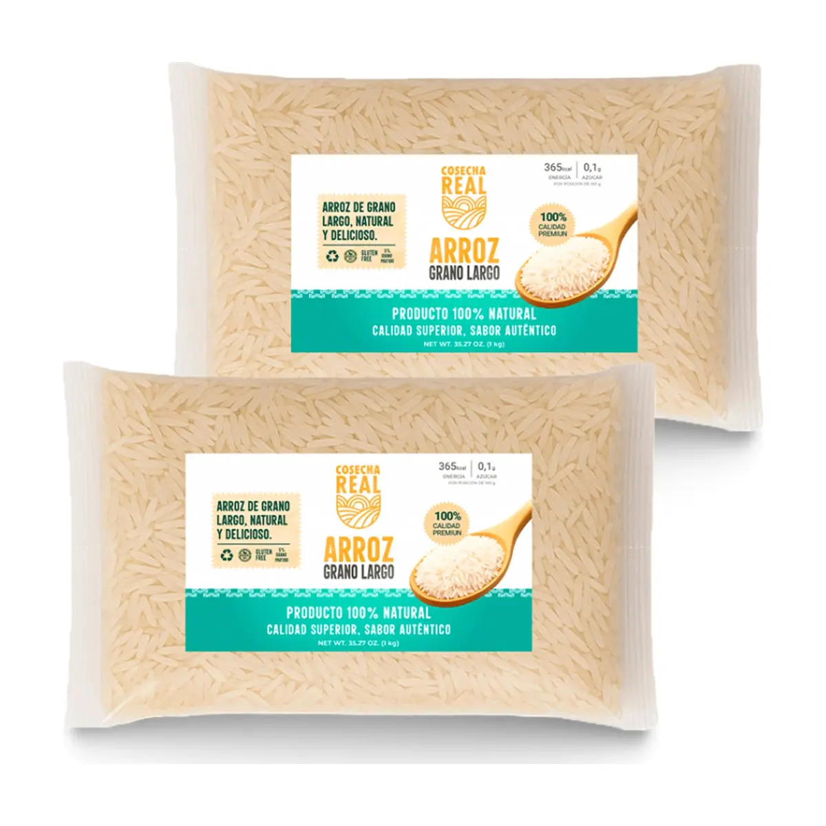 Arroz de grano largo Cosecha Real (2 x 1 kg / 2.2 lb)