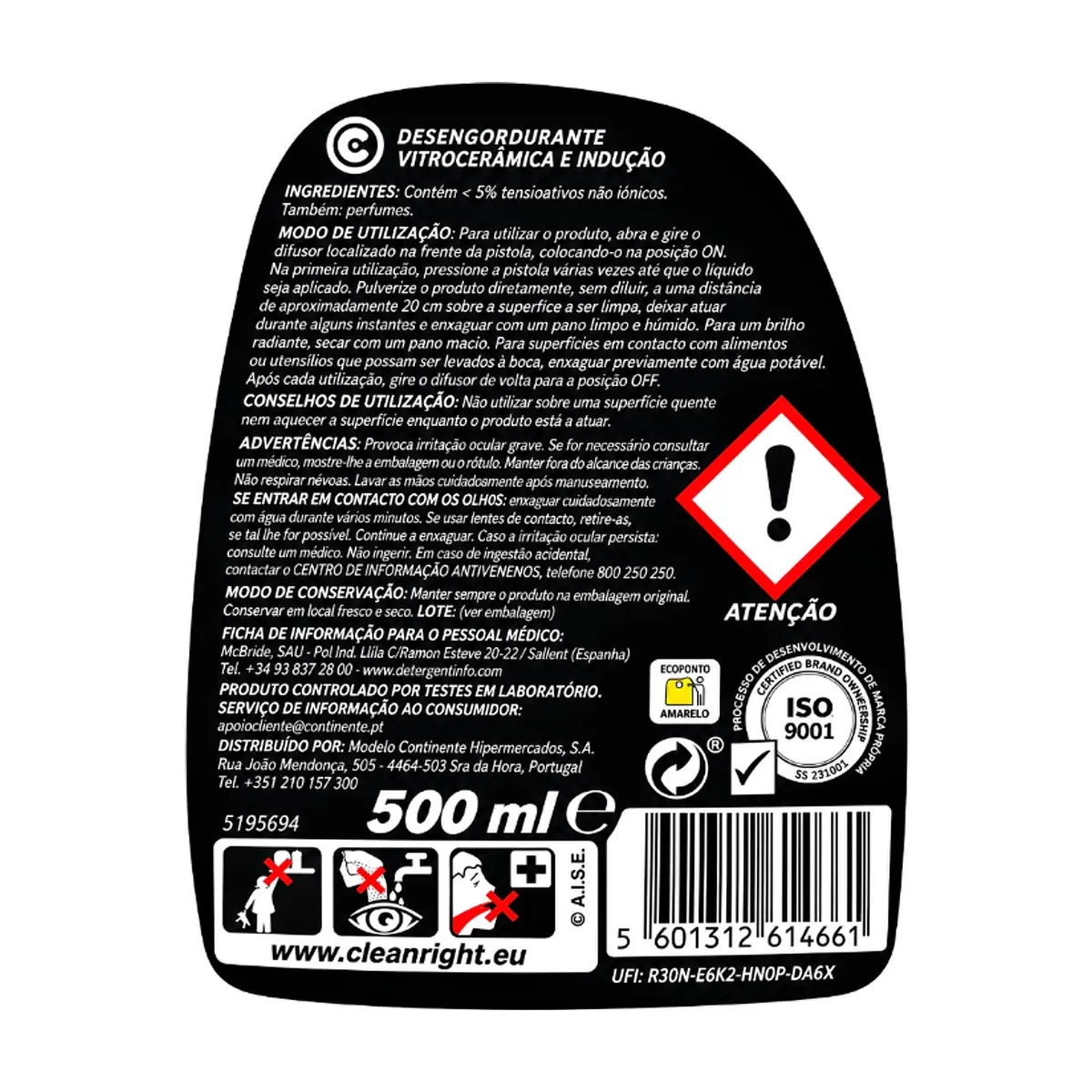 Spray para vitrocerámica Power+ Continente (500 ml / 16.91 floz) - Thumbnail 3