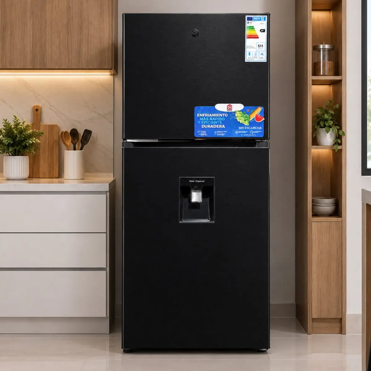 Refrigerador de 14.13 pies cúbicos color negro con dispensador Eone LK-D400F - Miniatura 5