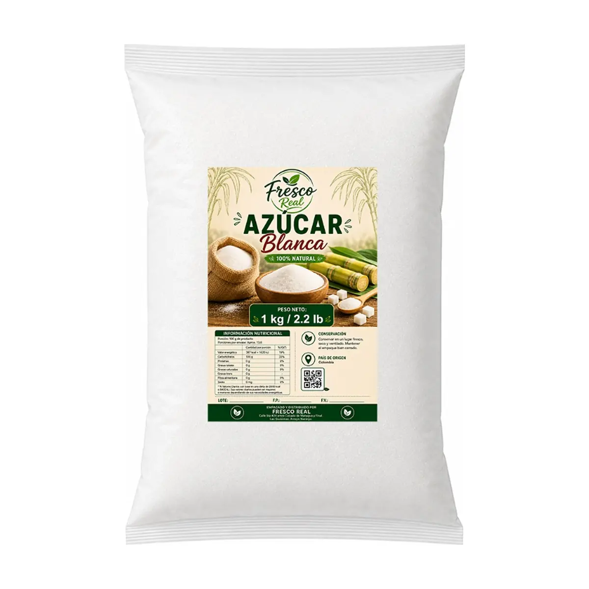 Azúcar blanca Fresco Real (1 kg / 2.2 lb)