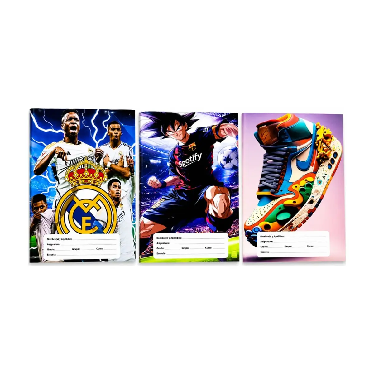Libretas rayadas con temática de fútbol Beifa (3 U)