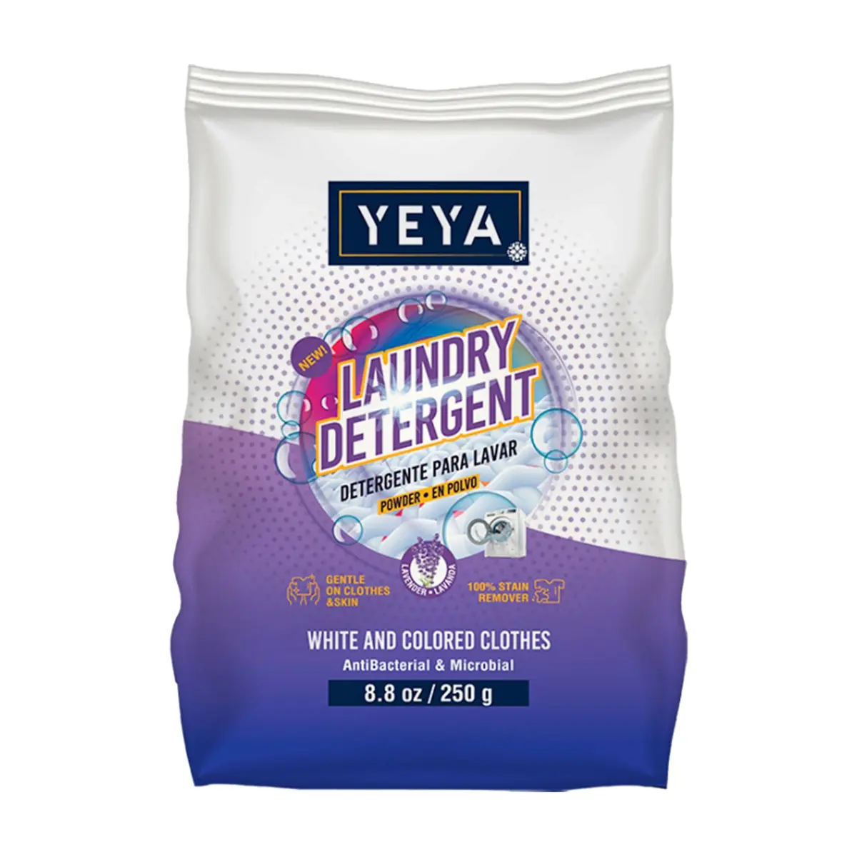 Detergente en polvo con aroma a lavanda YEYA (250 g / 8.8 oz)