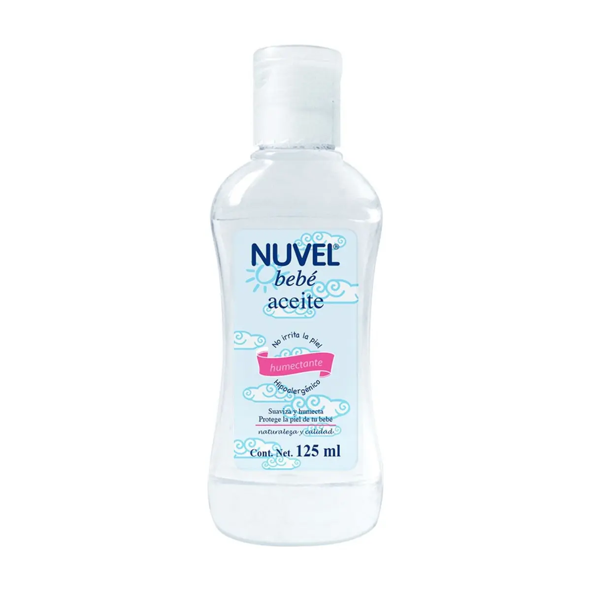 Aceite para bebé hipoalergénico humectante Nuvel (125 ml)