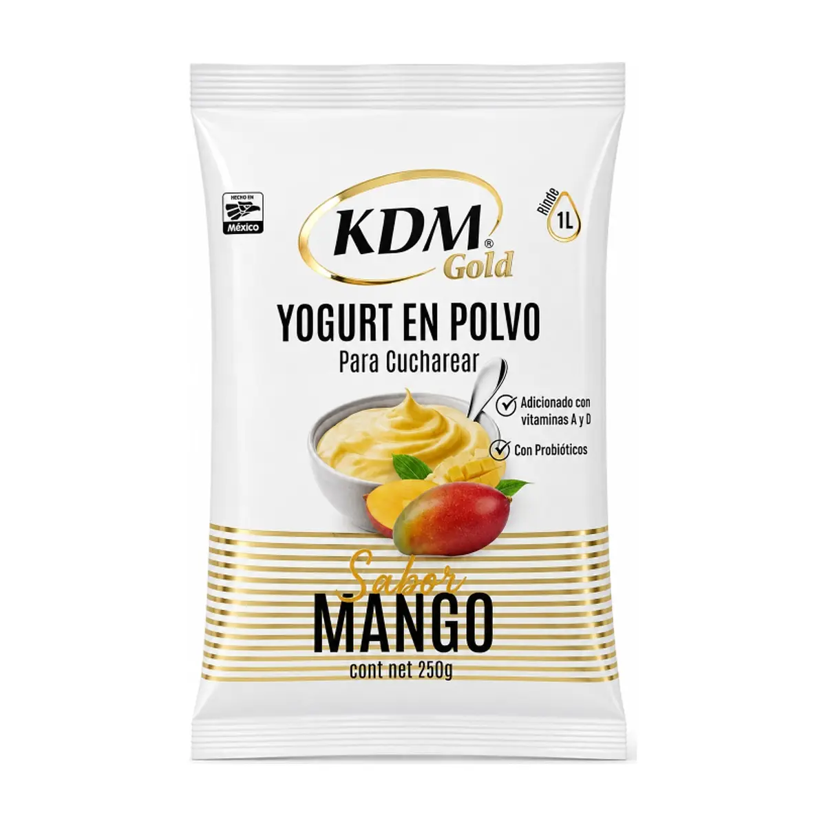 Yogurt en polvo para cucharear sabor mango KDM Gold (250 g / 8.8 oz)
