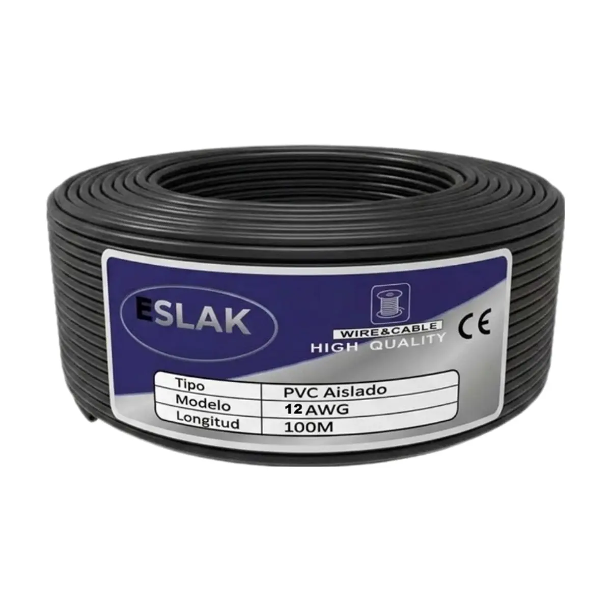 Cable conductor eléctrico color negro calibre 12 AMG Eslak (100 m) - Miniatura 2