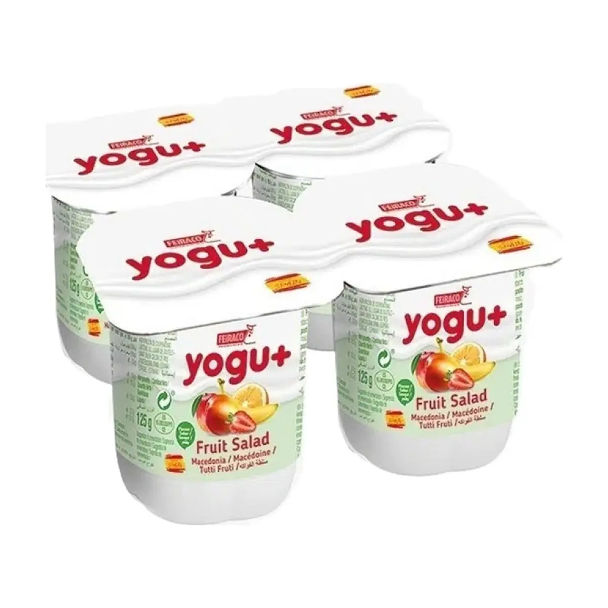 Yogurt sabor macedonia Yogu+ Feiraco (4 x 125 g / 4.41 oz) - Miniatura 6