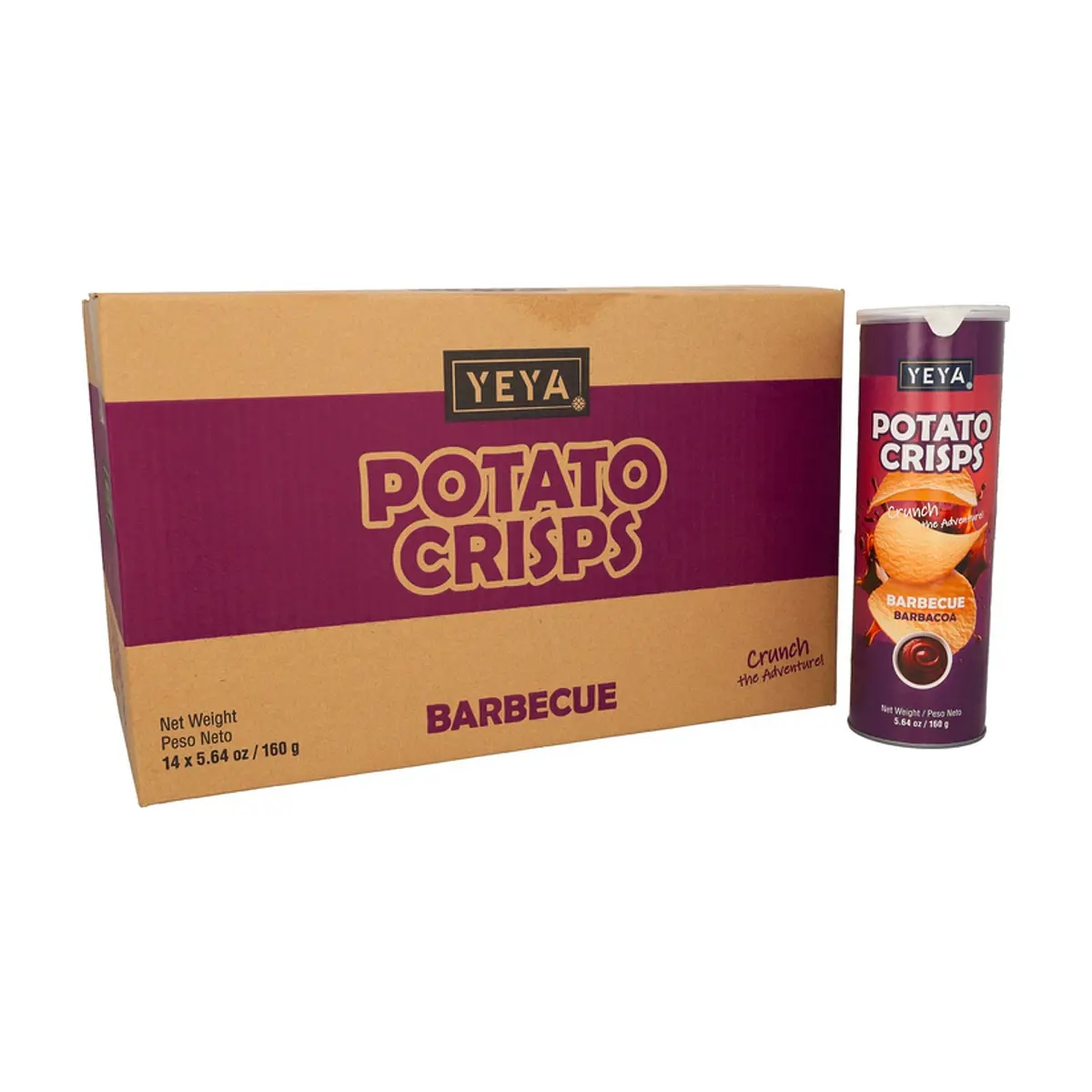 Papas fritas crujientes sabor barbacoa YEYA (14 X 160 g / 5.64 oz)