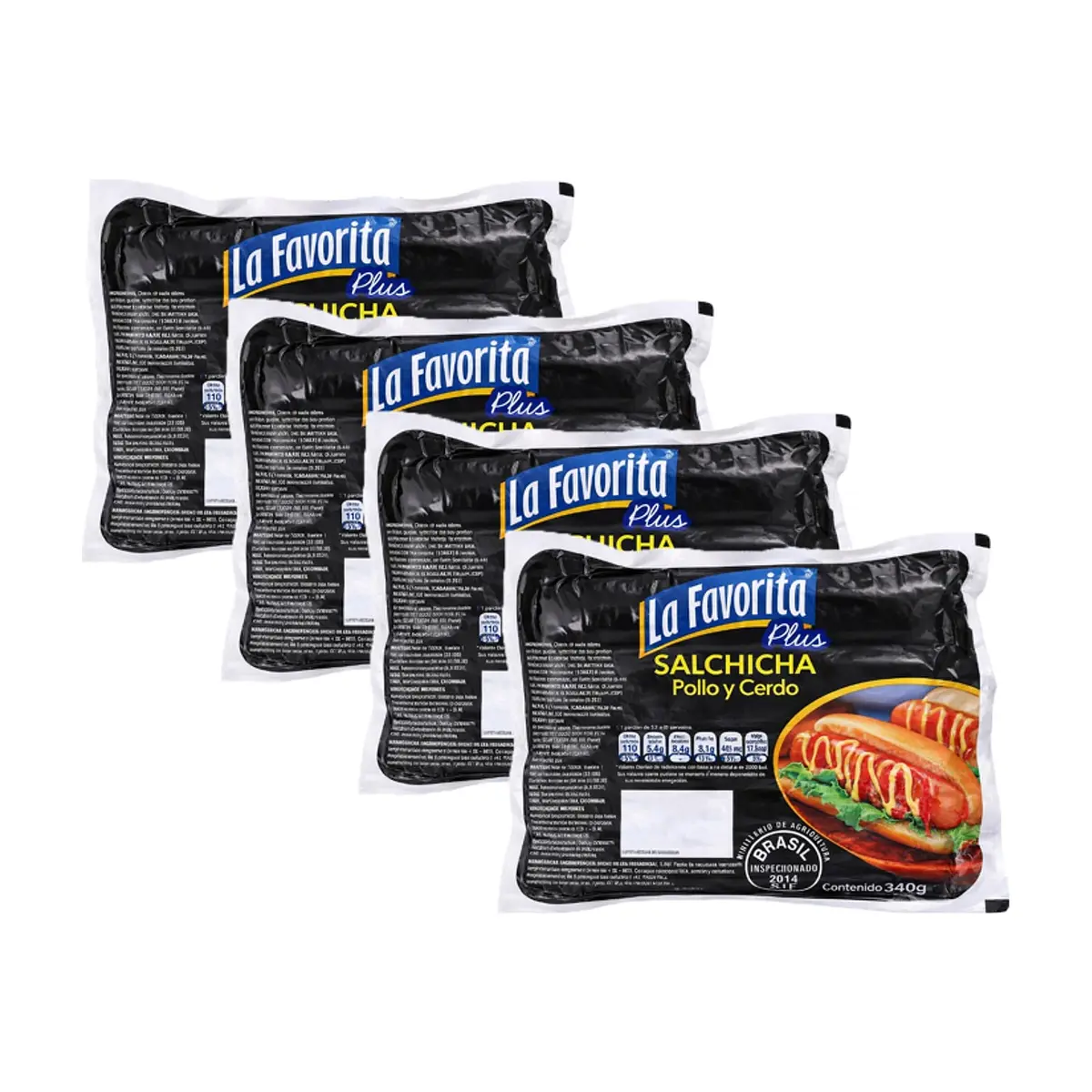 Salchichas de pollo y cerdo La Favorita (4 x 340 g / 12 oz)