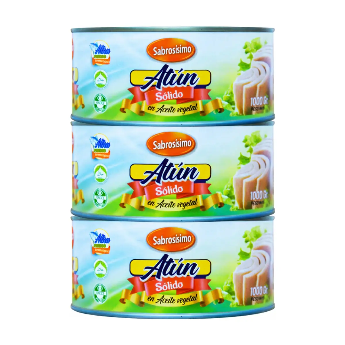 Combo Trozos de atún en aceite Sabrosísimo (3 x 1 kg / 2.2 lb) - Miniatura 1