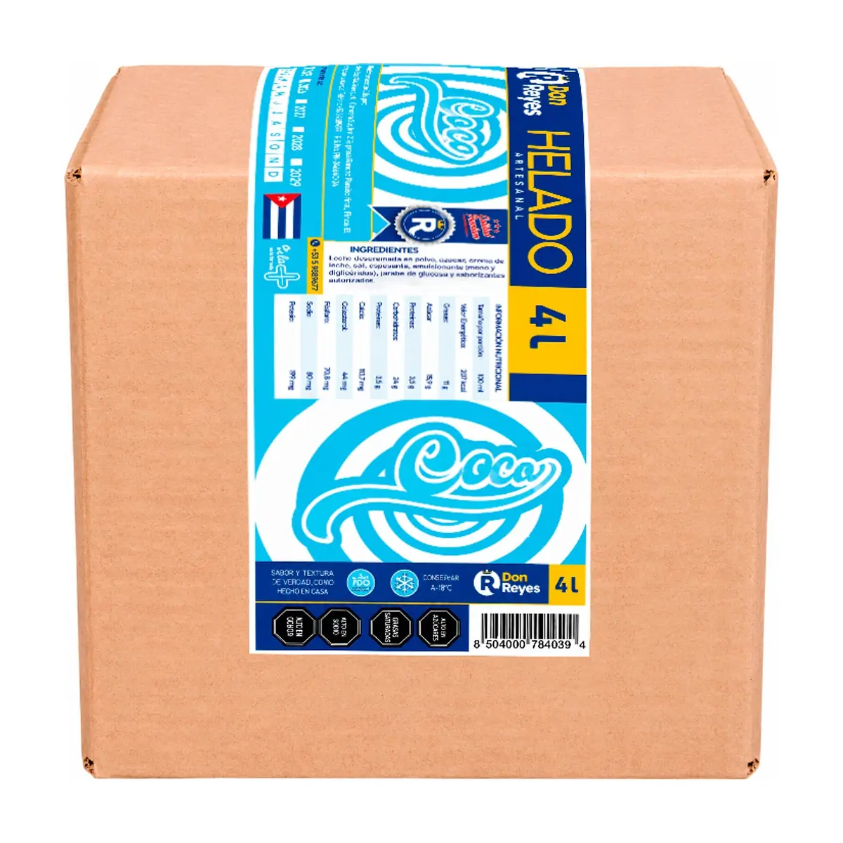 Helado artesanal sabor coco Don Reyes (4 L)