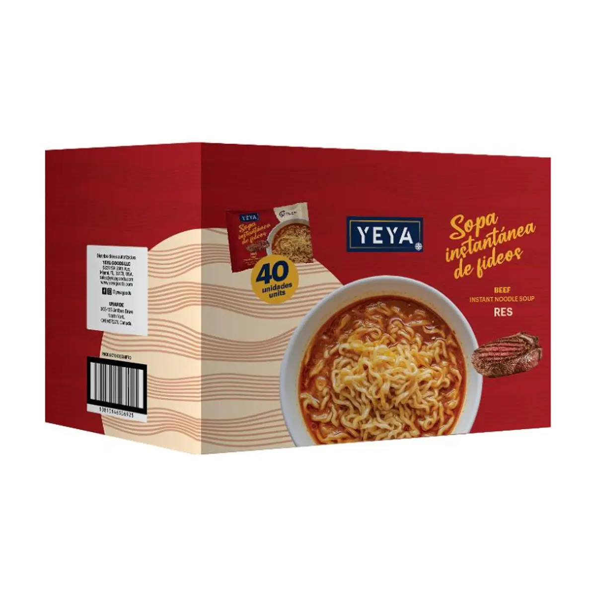 Sopa instantánea de fideos con sabor a res YEYA (40 x 75 g / 2.6 oz) - Thumbnail 3