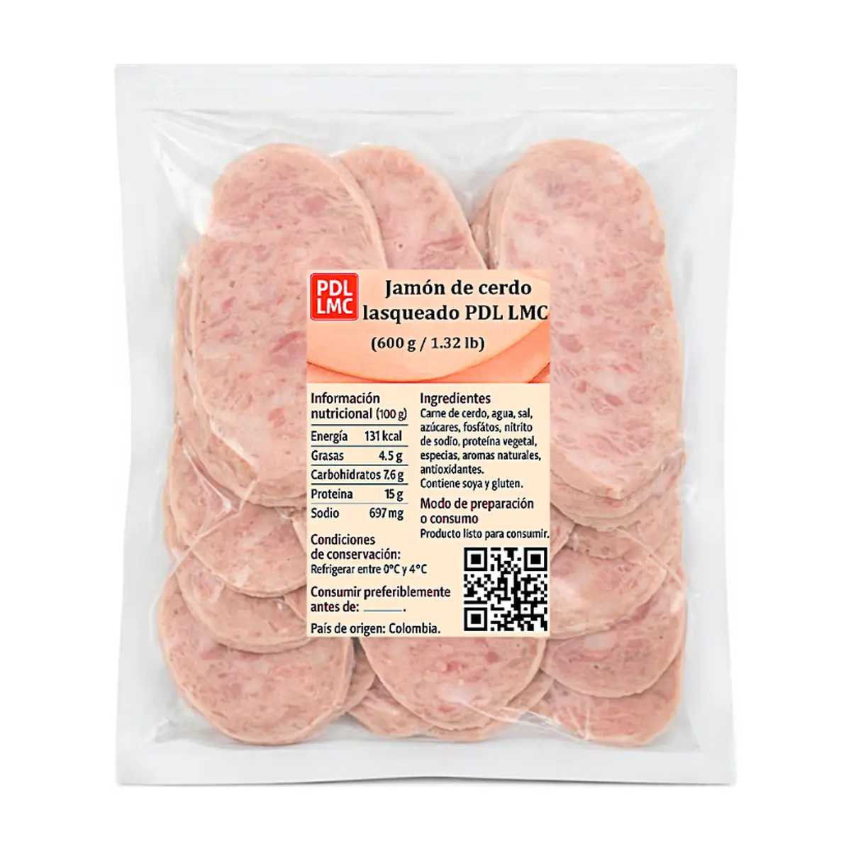 Jamón de cerdo lasqueado PDL LMC (600 g / 1.32 lb) - Thumbnail 3