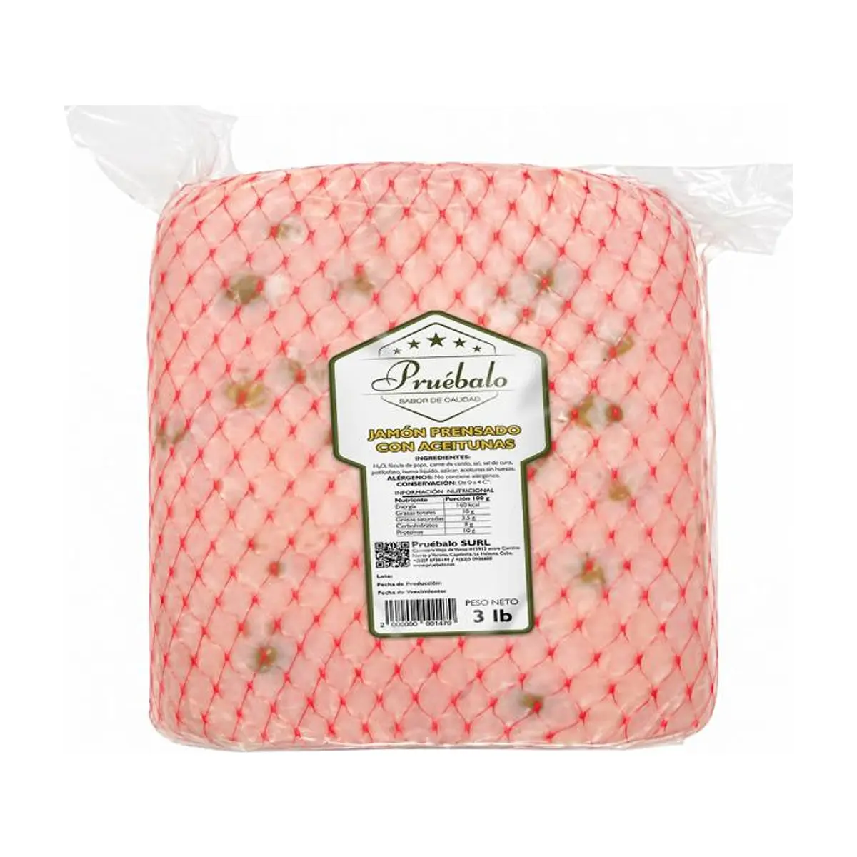 Jamón prensado con aceitunas Pruébalo (1.36 kg / 3 lb) - Miniatura 1