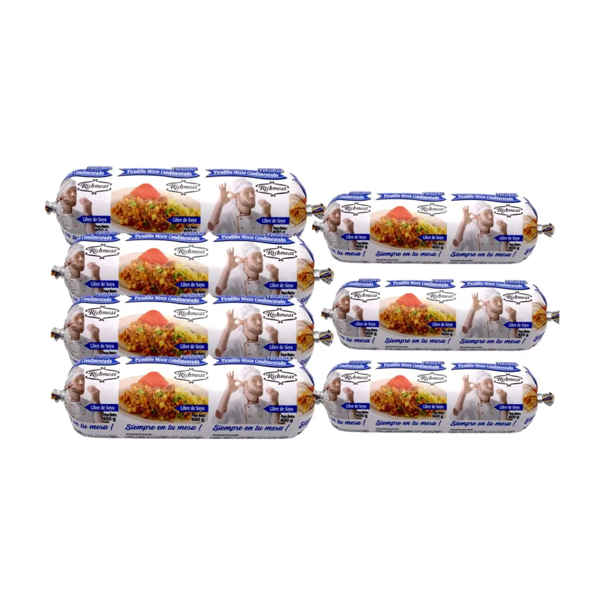El Cocinerito Richmeat Seasoned Chicken and Pork Mixed Picadillo (7 x 400 g / 14.10 oz)