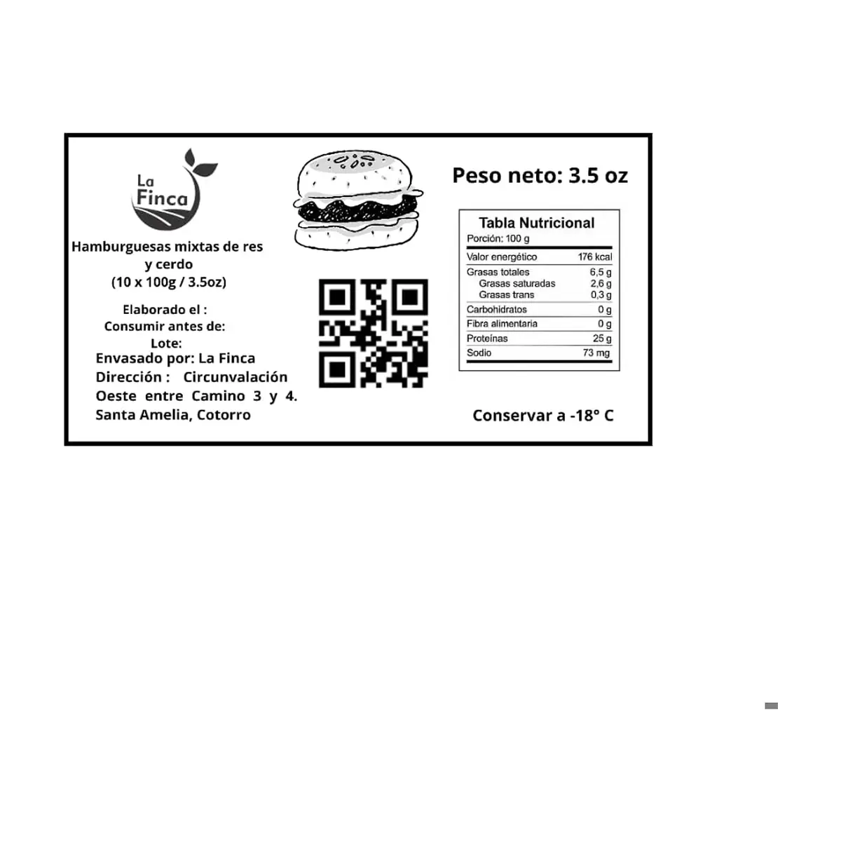 Hamburguesas mixtas de res y cerdo La Finca (10 x 100 g / 3.5 oz) - Thumbnail 2