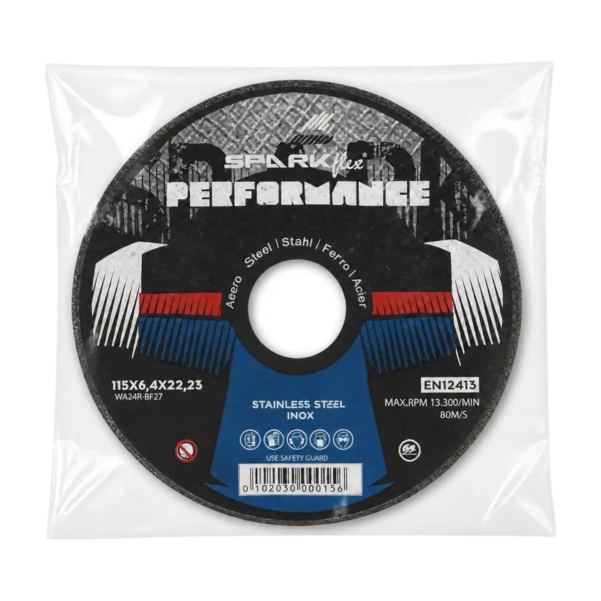 Disco de corte de acero 115 x 6.4 x 22.23 mm 80 m/s Sparkflex Performance - Miniatura 3