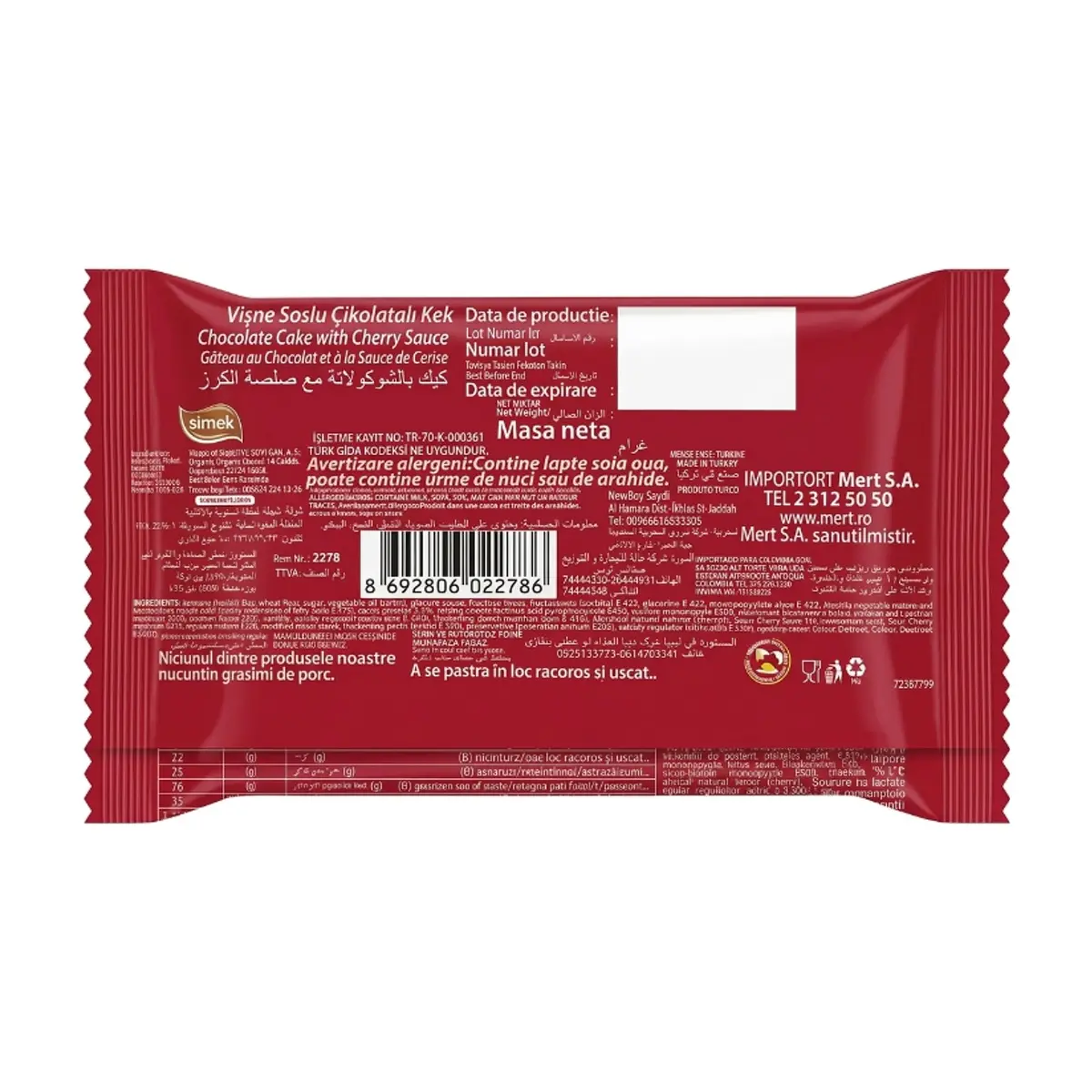 Pastel de chocolate relleno de crema de cereza Invite (25 g / 0.88 oz) - Thumbnail 2