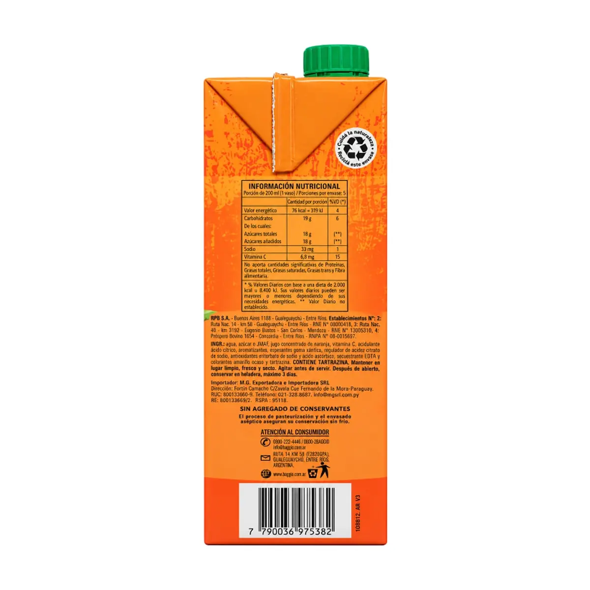 Jugo de naranja Baggio Fresh (1 L) - Miniatura 2