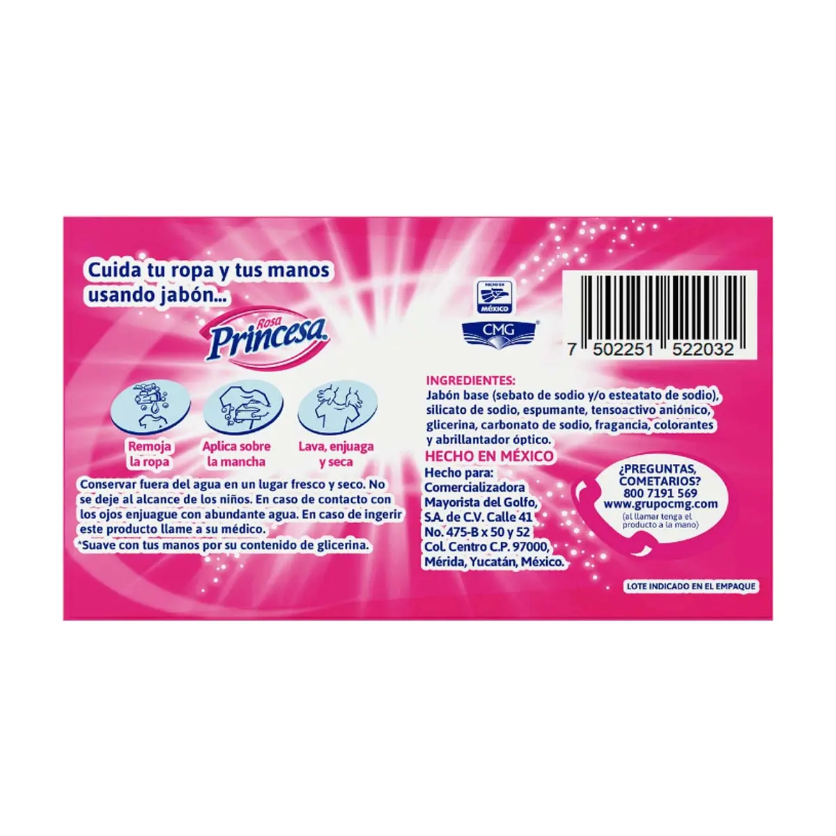Jabón de lavar rosa Princesa (200 g / 7.05 oz) - Miniatura 3