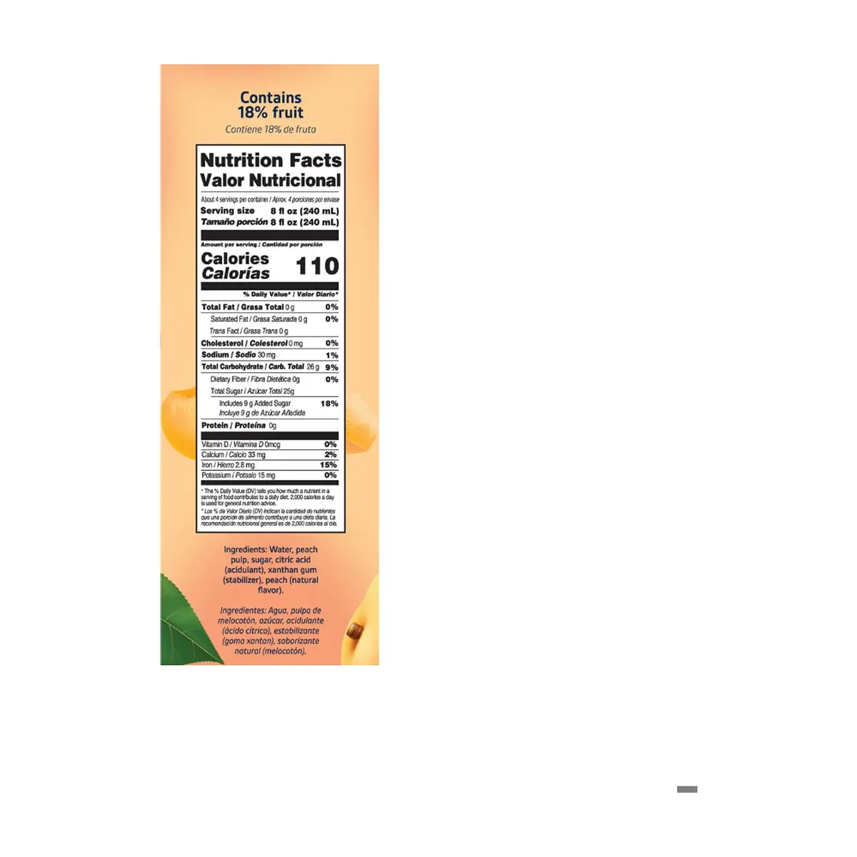 Néctar de melocotón YEYA (6 x 1 L / 33.8 fl oz) - Thumbnail 3
