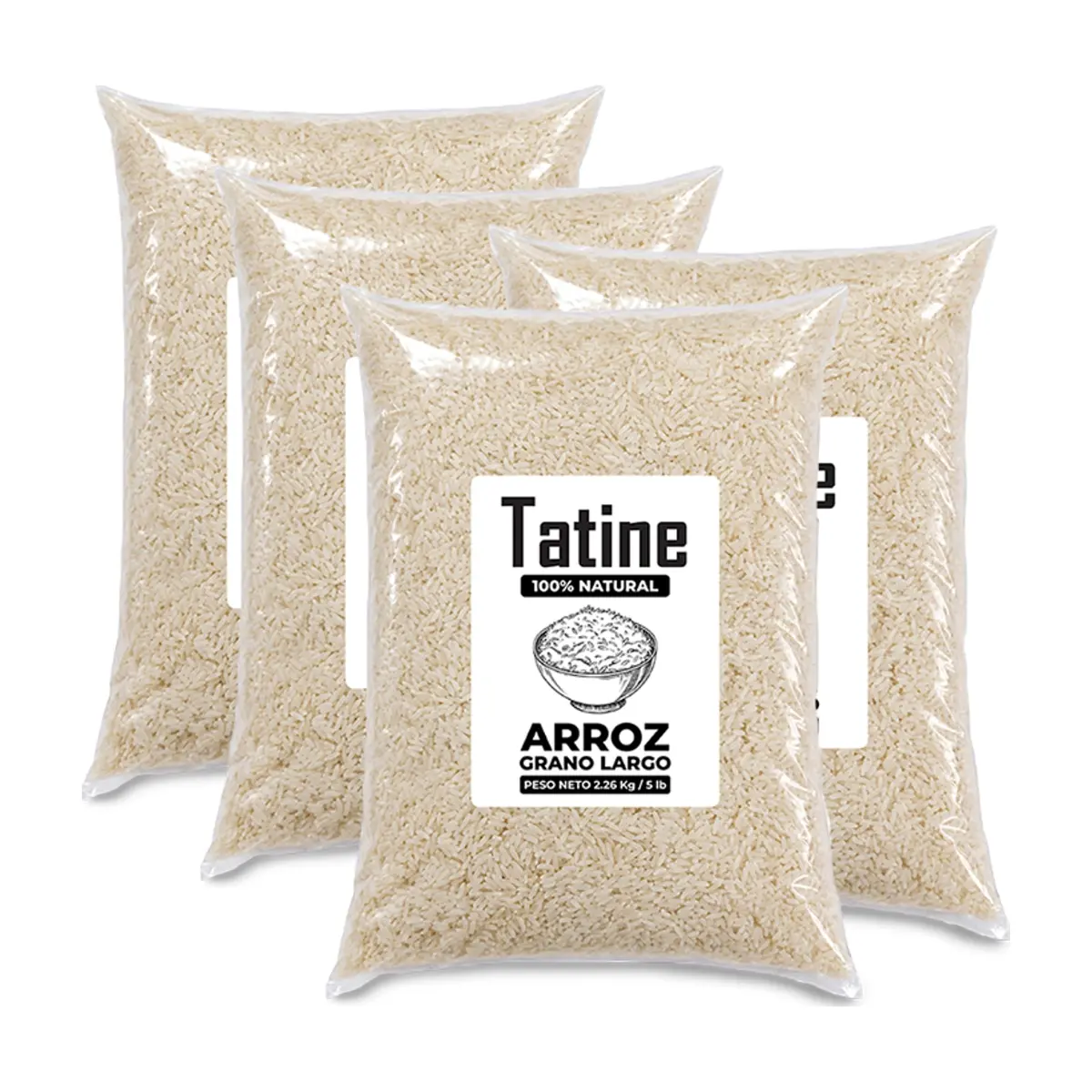 Arroz de grano largo Tatine (4 x 2.26 kg / 5 lb)
