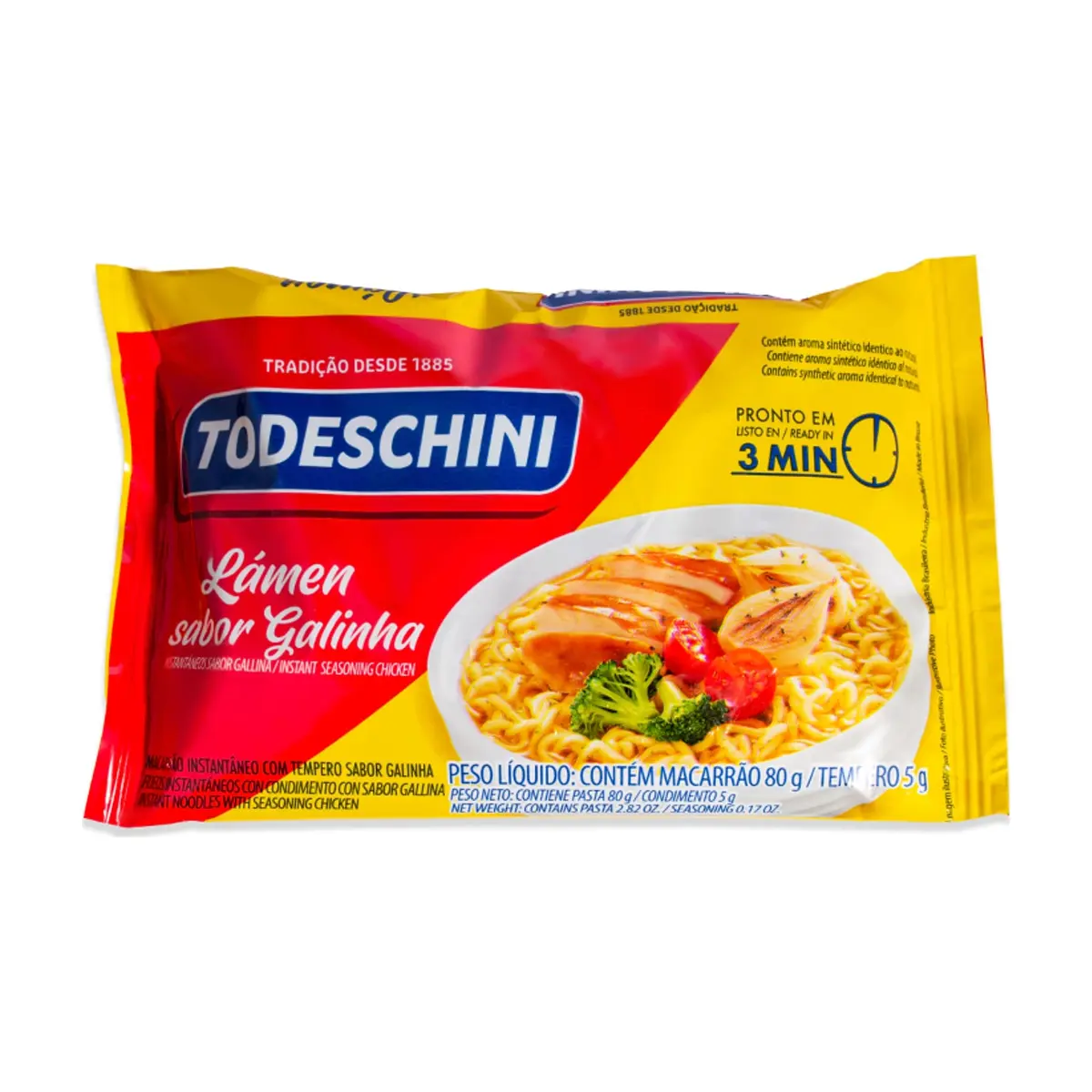 Fideos instantáneos sabor a pollo Todeschini (85 g / 2.99 oz)