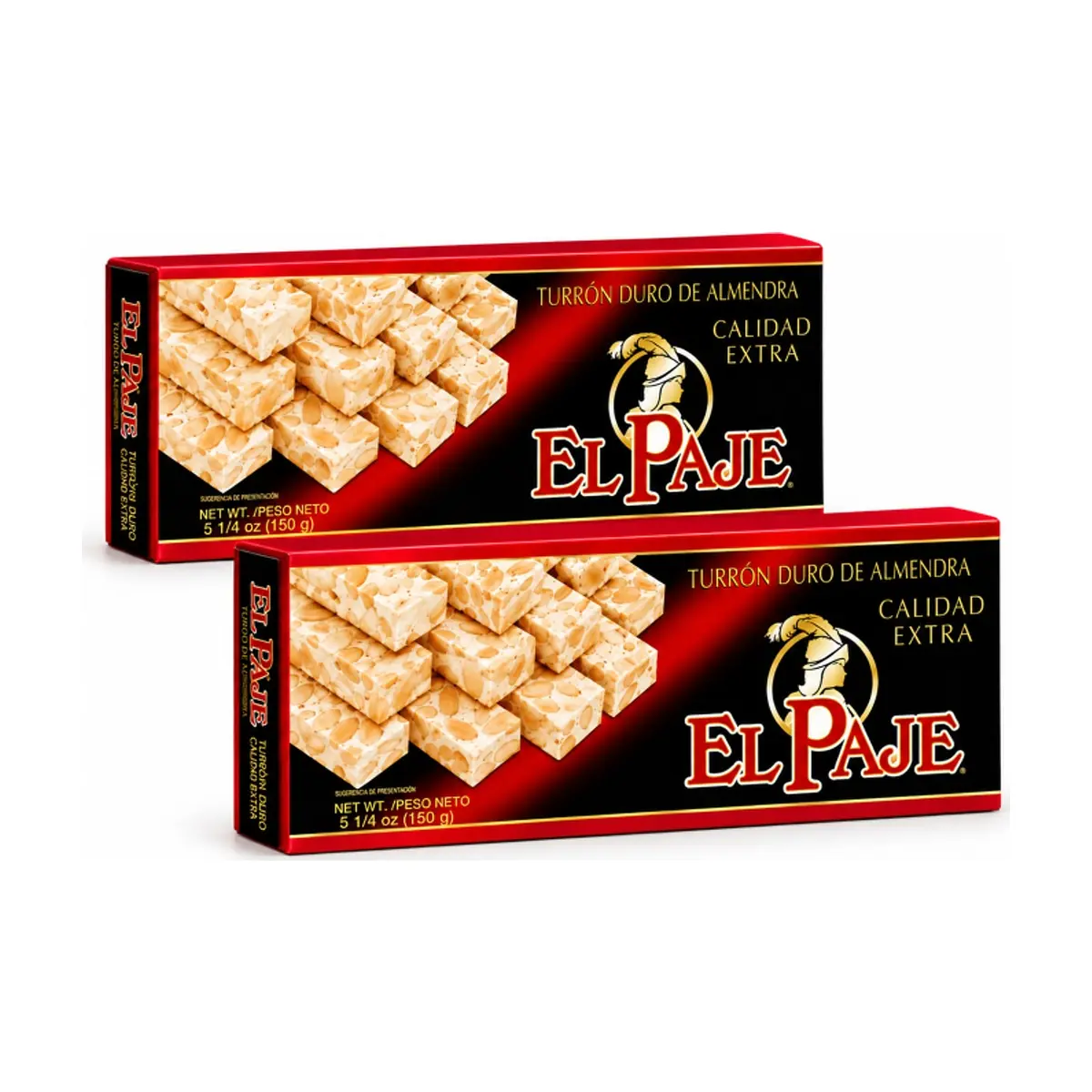 Turrón duro de almendra calidad extra El Paje (2 x 150 g / 5.25 oz)
