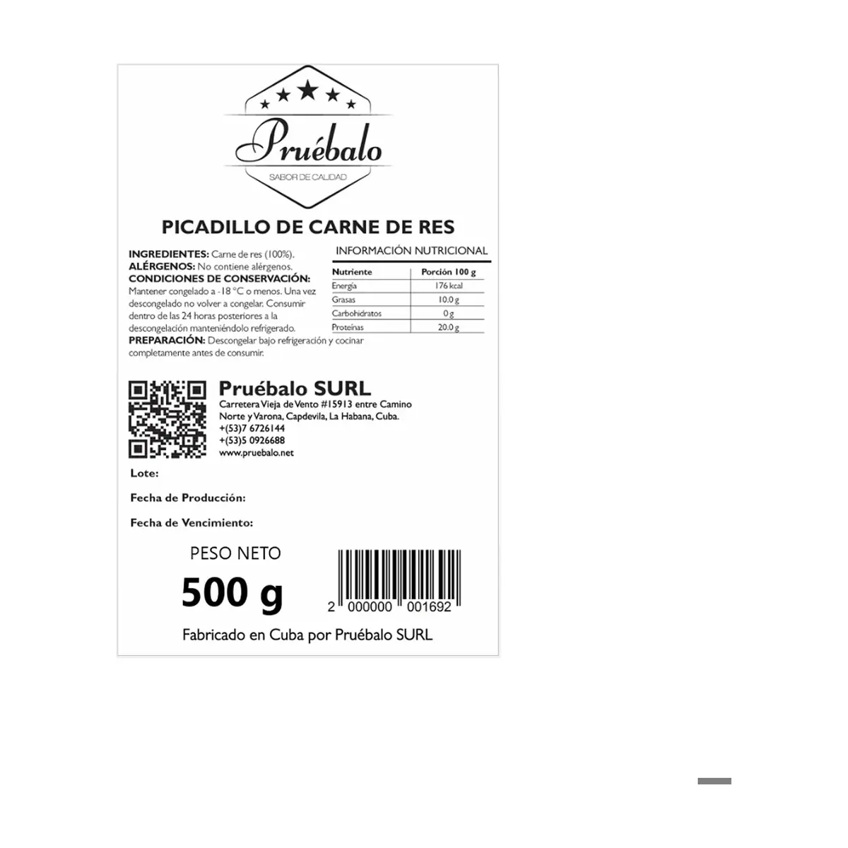 Picadillo de res Pruébalo (500 g / 1.1 lb) - Miniatura 2