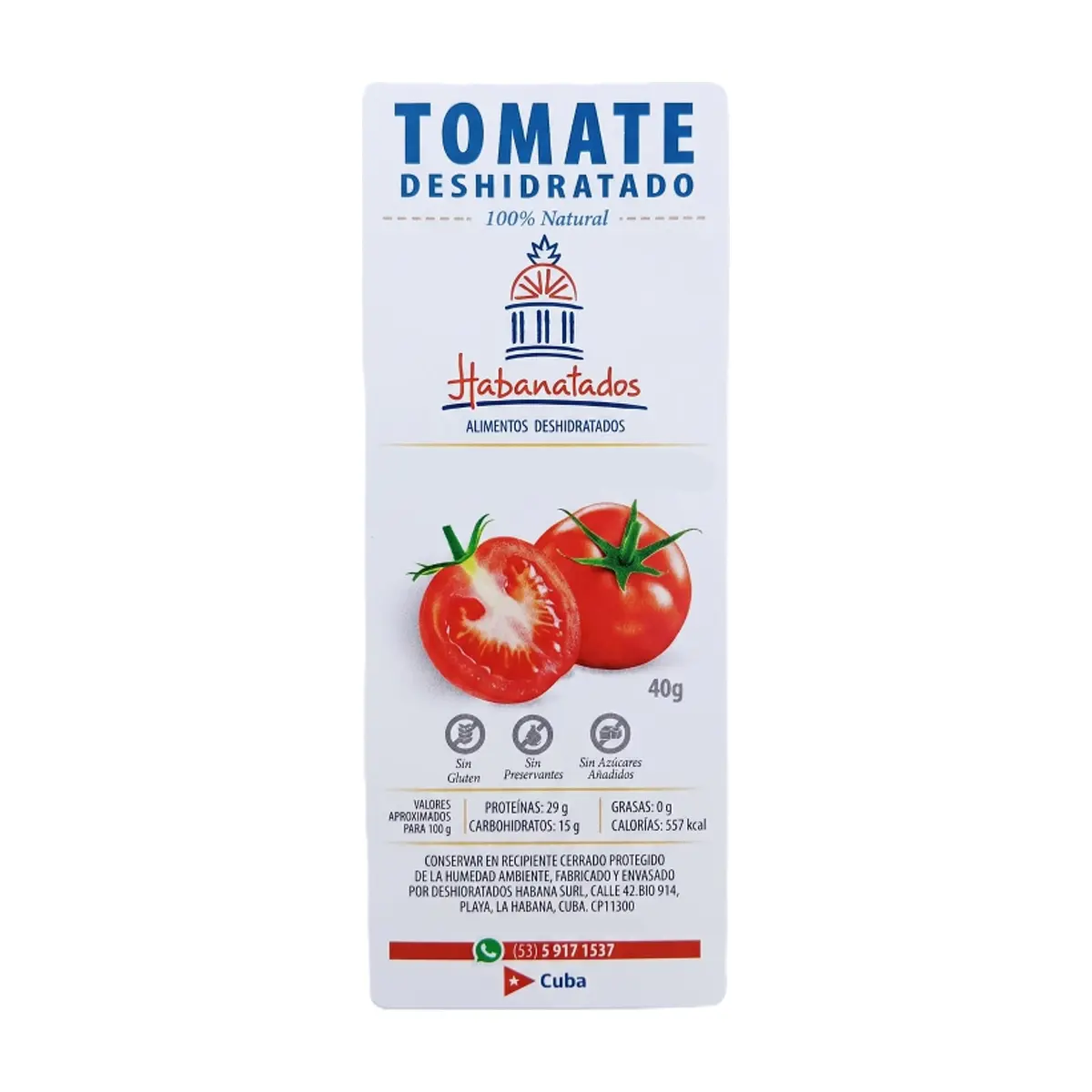 Tomate natural deshidratado Habanatados (40 g / 1.41 oz) - Miniatura 3