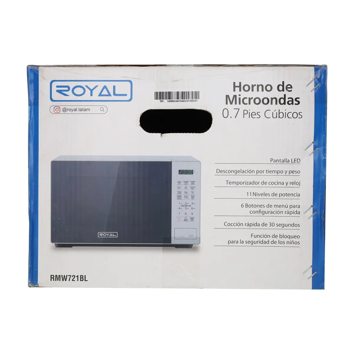 Microondas de 19.8 L color gris Royal RMW721BL - Thumbnail 3
