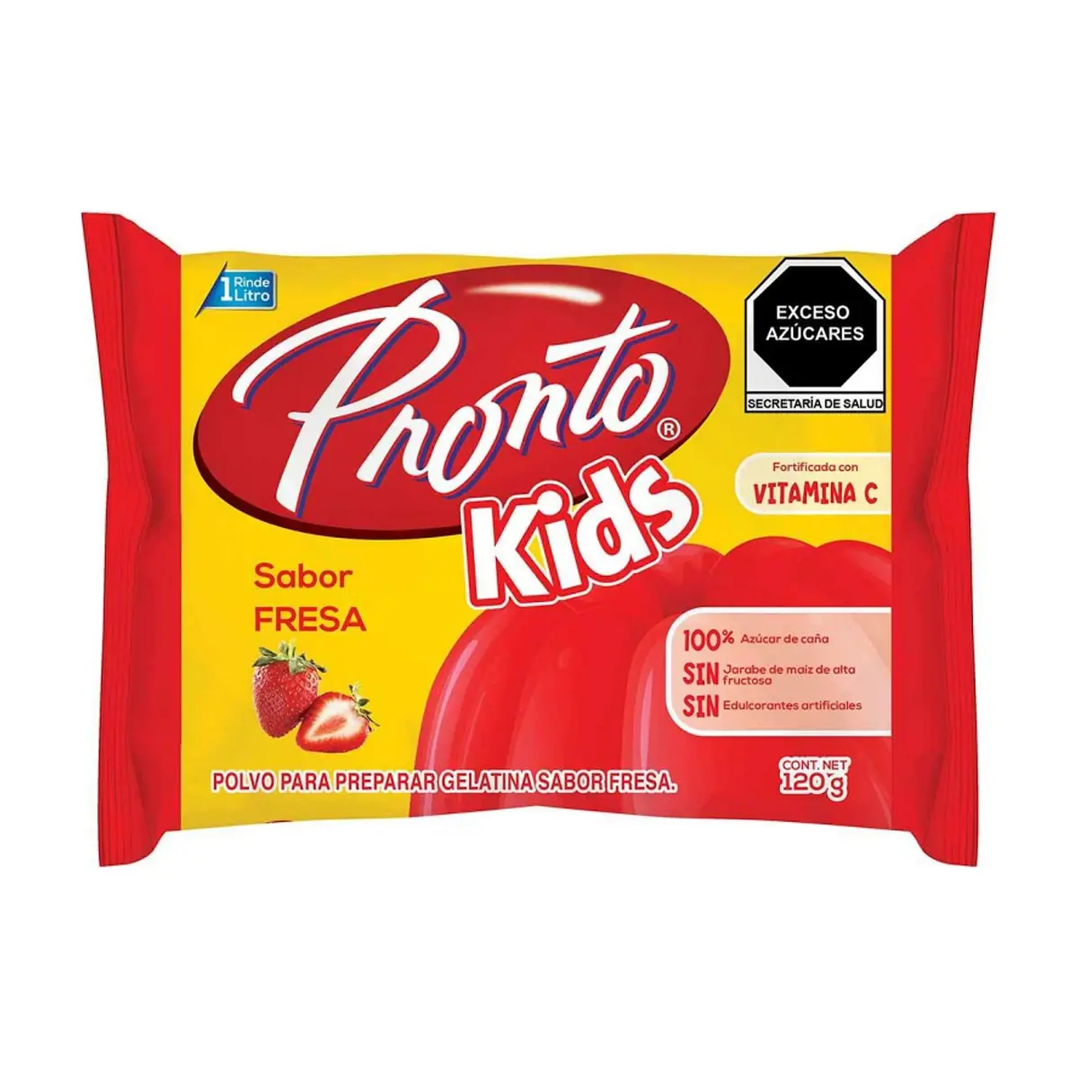 Polvo para preparar gelatina sabor fresa Pronto (120 g / 4.23 oz)