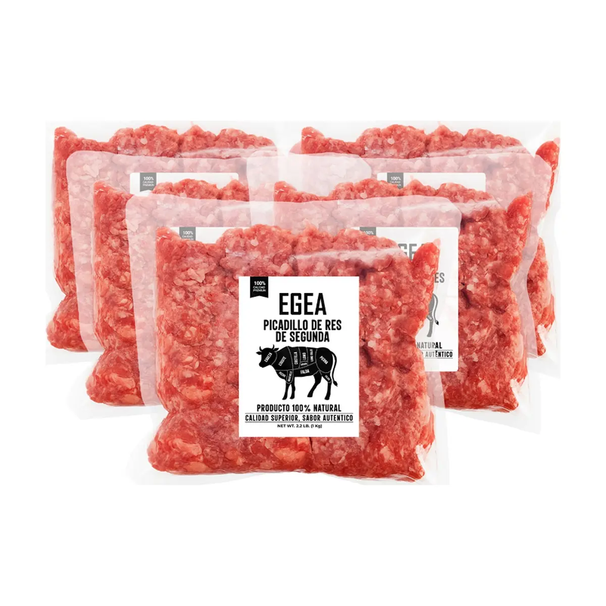 Picadillo de res de segunda EGEA (5 x 1 kg / 2.2 lb)