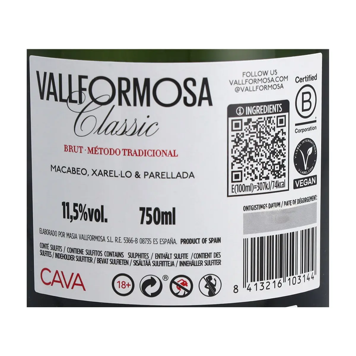 Cava Classic Brut Vallformosa (750 ml) - Thumbnail 3