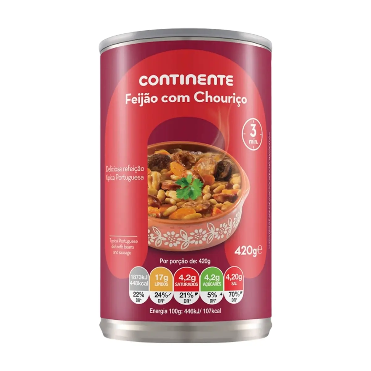 Alubias con chorizo sin gluten Continente (420 g / 14.82 oz)
