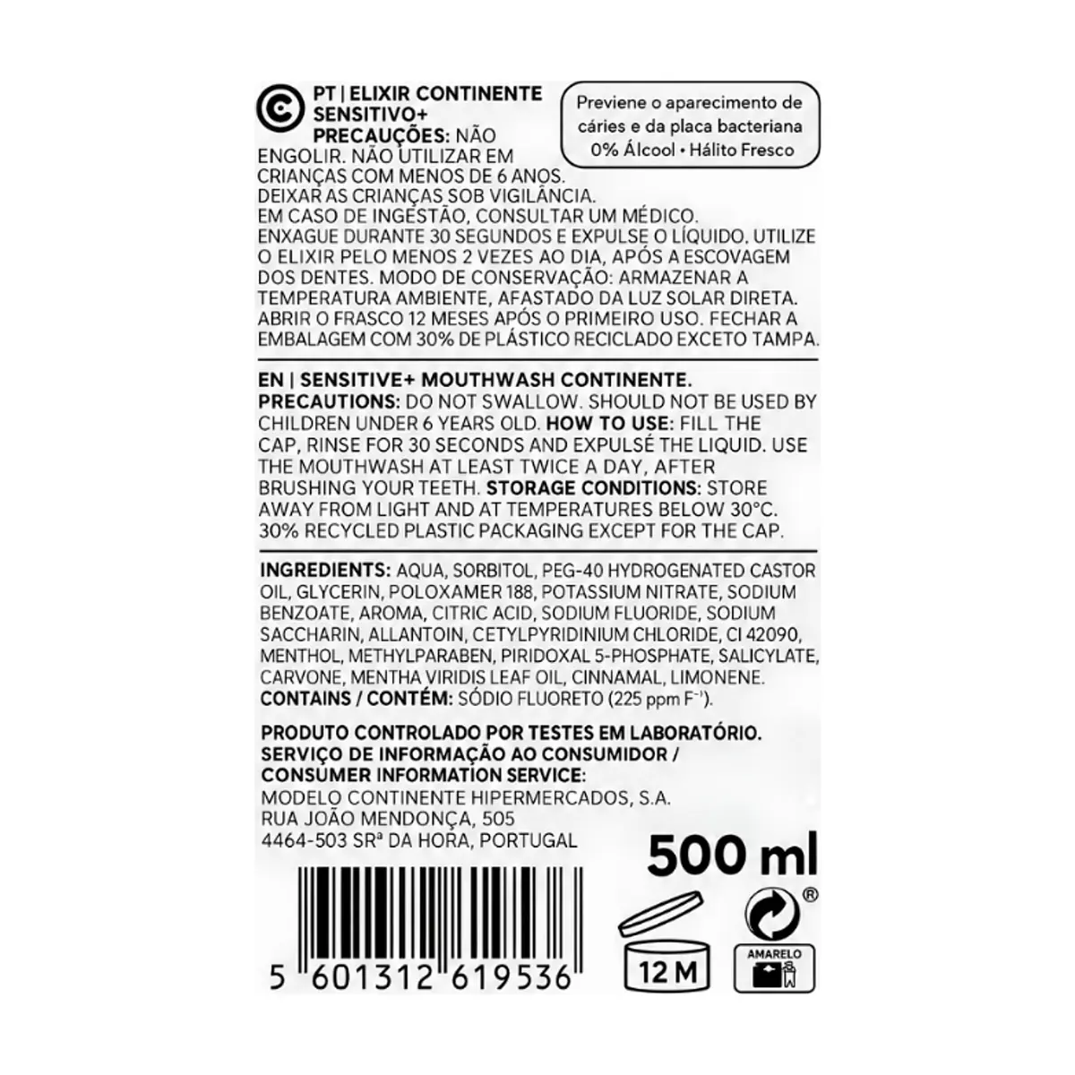 Enjuague bucal Sensitive Continente (500 ml / 16.91 floz) - Thumbnail 3