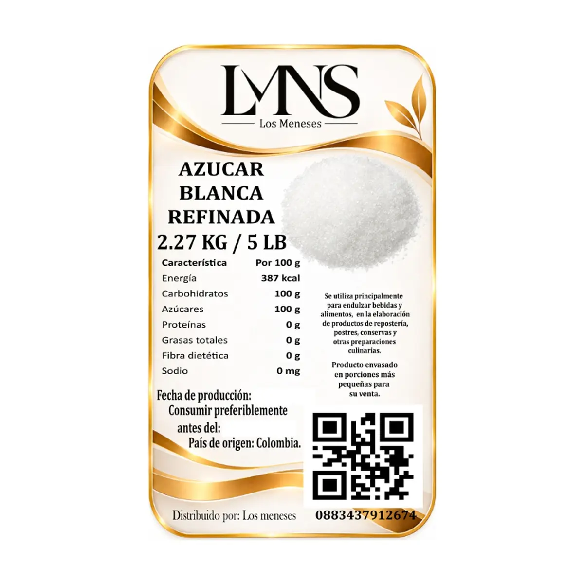 Azúcar blanca refina Los Meneses (2.27 kg / 5 lb) - Thumbnail 2