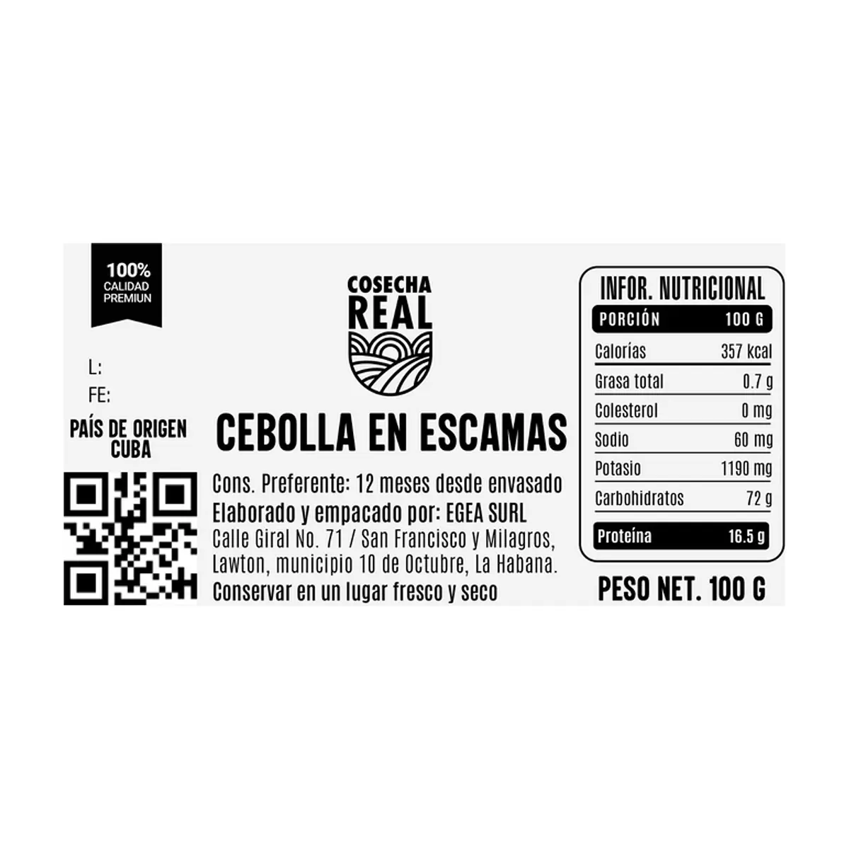 Cebolla en escamas Cosecha Real (100 g / 3.52 oz) - Thumbnail 2