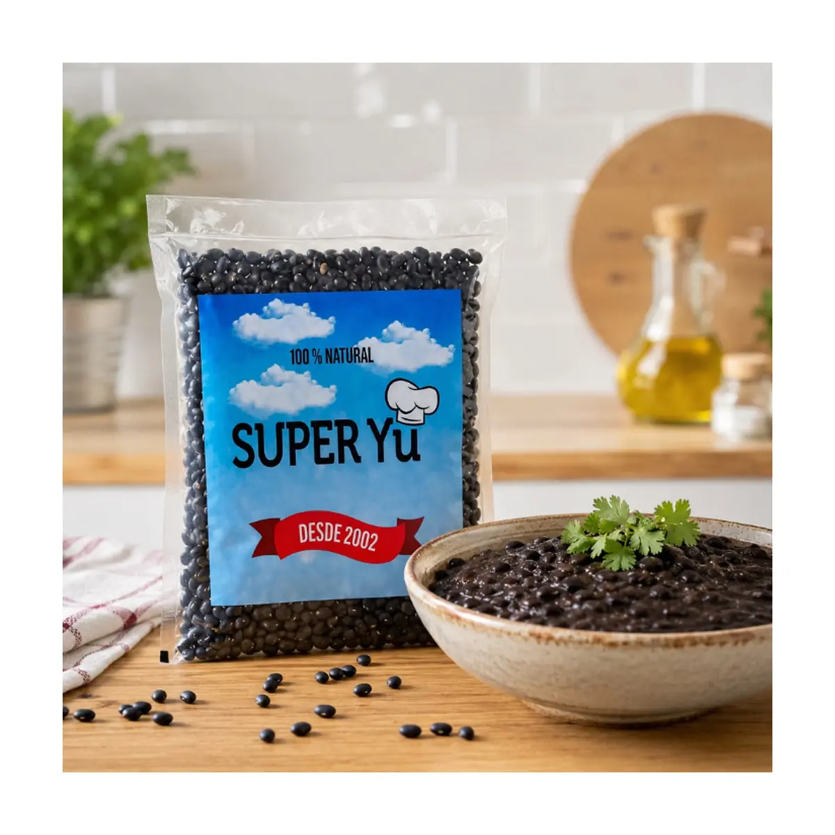Frijoles negros Super Yu ( 2 x 900 g / 1.98 lb) - Miniatura 2