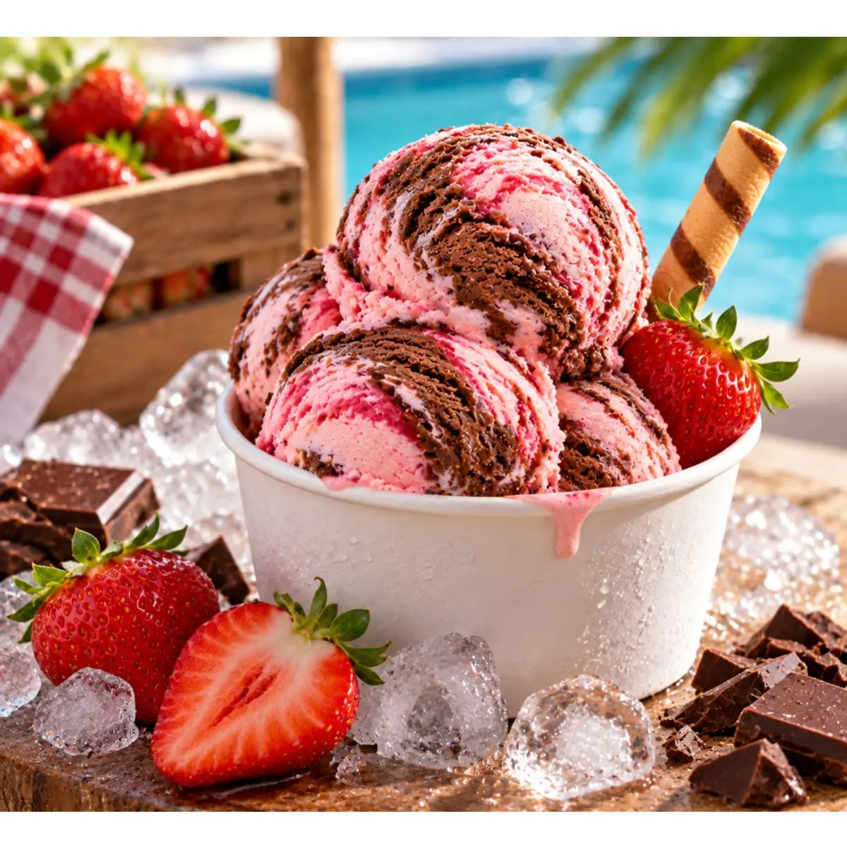 Helado doble crema sabor chocolate y fresa Alask (4 L) - Thumbnail 4