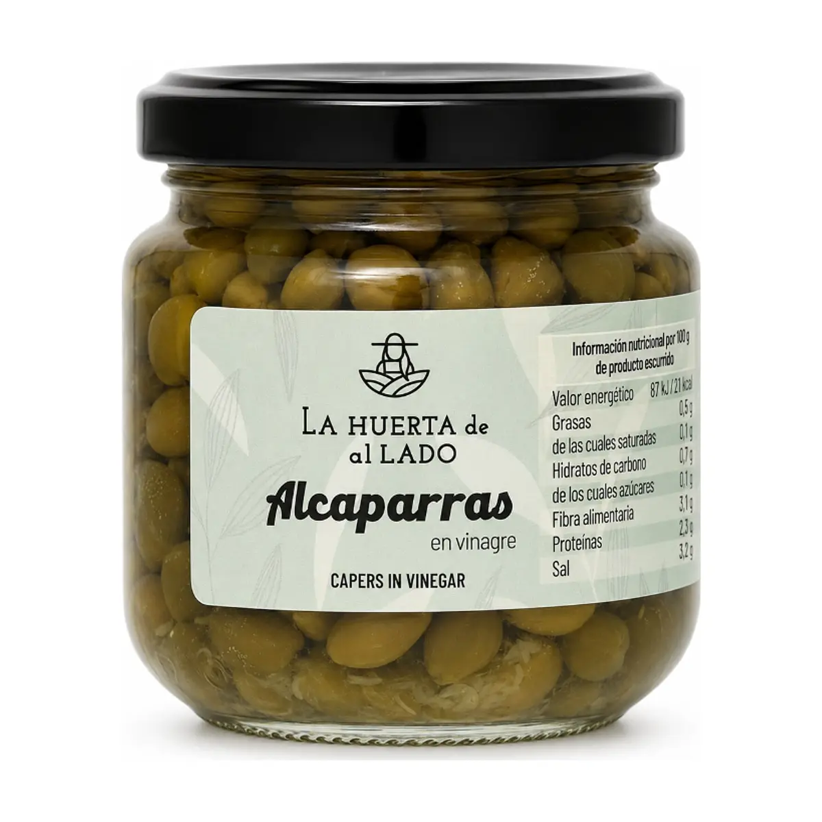 Alcaparras en vinagre primera calidad La Huerta de al Lado (135 g / 4.76 oz)