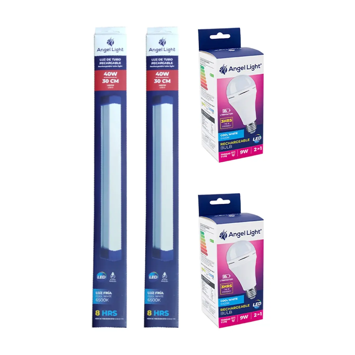 Lámpara y bombillo recargable Angell Light (4 U)