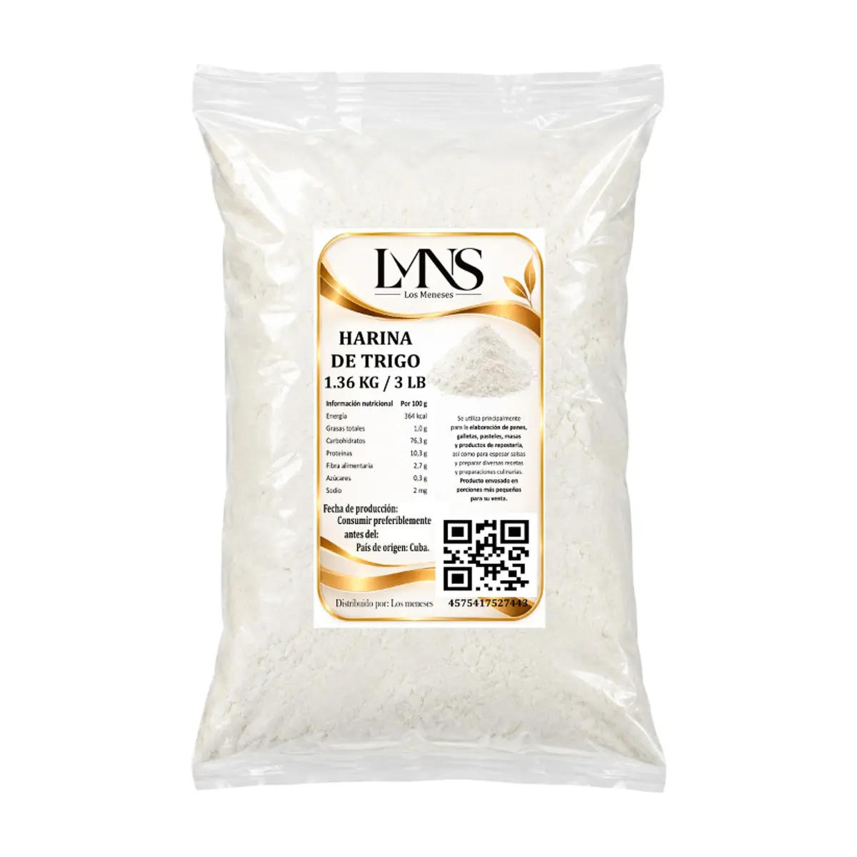 Harina de trigo Los Meneses (1.36 kg / 3 lb)