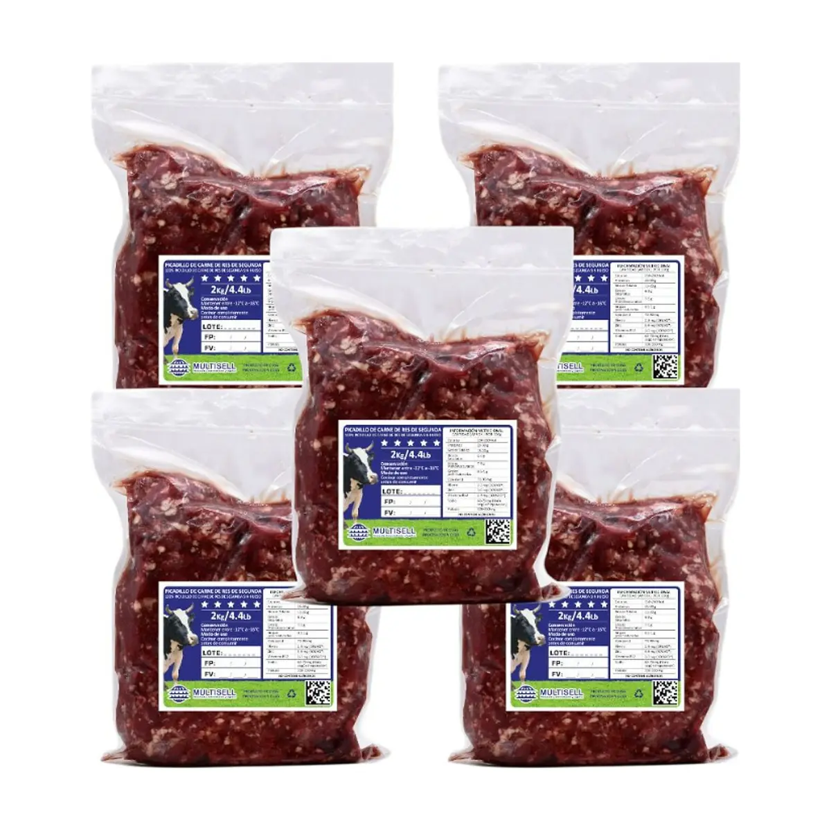 Picadillo de carne de res de segunda Multisell (5 x 2.00 kg / 4.4 lb)