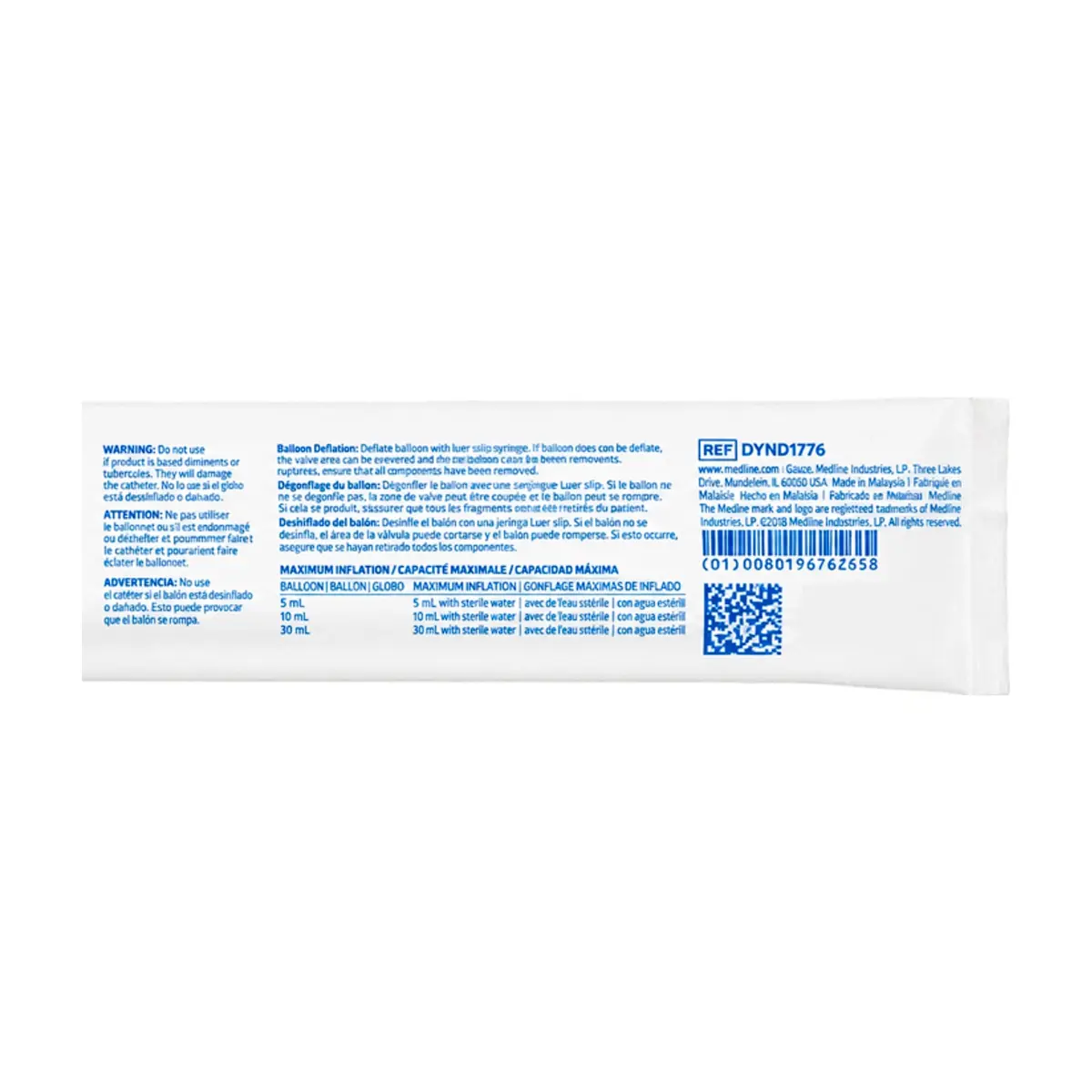 Catéter de Foley 2 vías de látex con recubrimiento elastomérico de silicona, calibre 16 Fr, balón 30 ml Medline - Thumbnail 4
