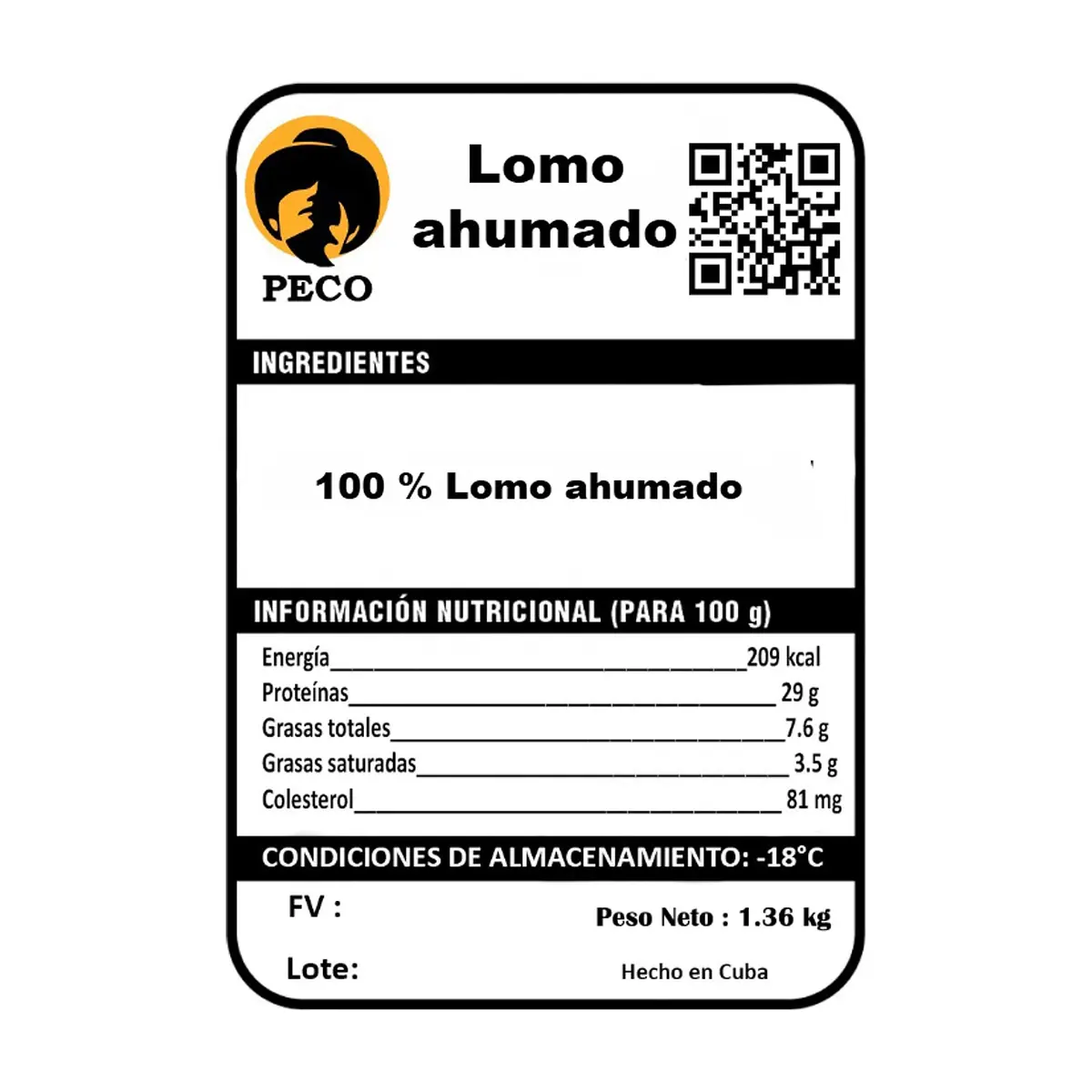 Lomo ahumado Peco (1.36 kg / 3 lb) - Thumbnail 3