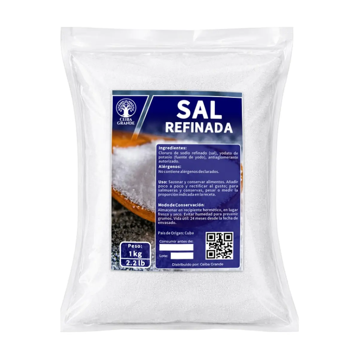 Sal refinada Ceiba Grande (2 x 1 kg / 2.2 lb) - Miniatura 2