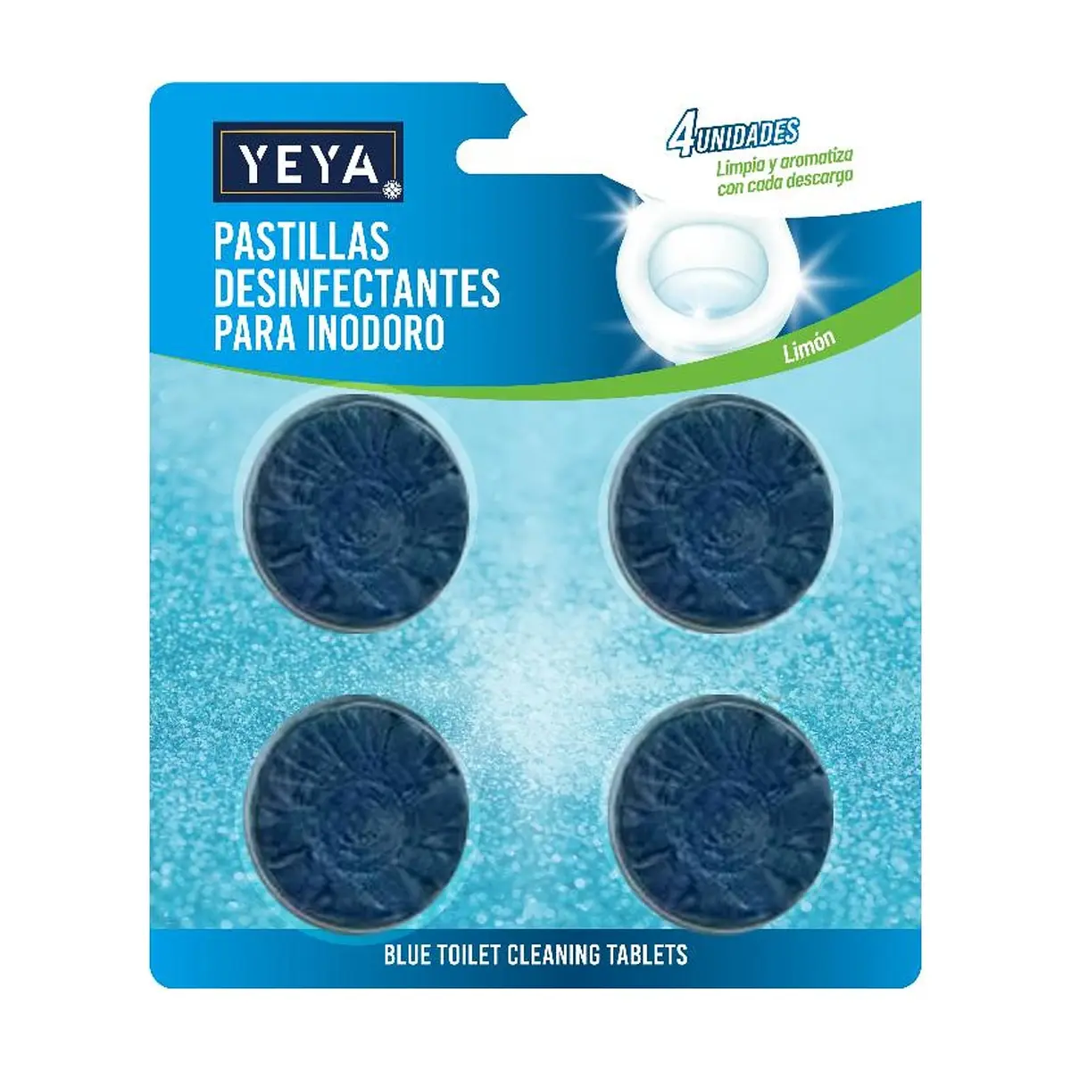 Pastillas desinfectantes para inodoro aroma limón YEYA (4 x 50 g)