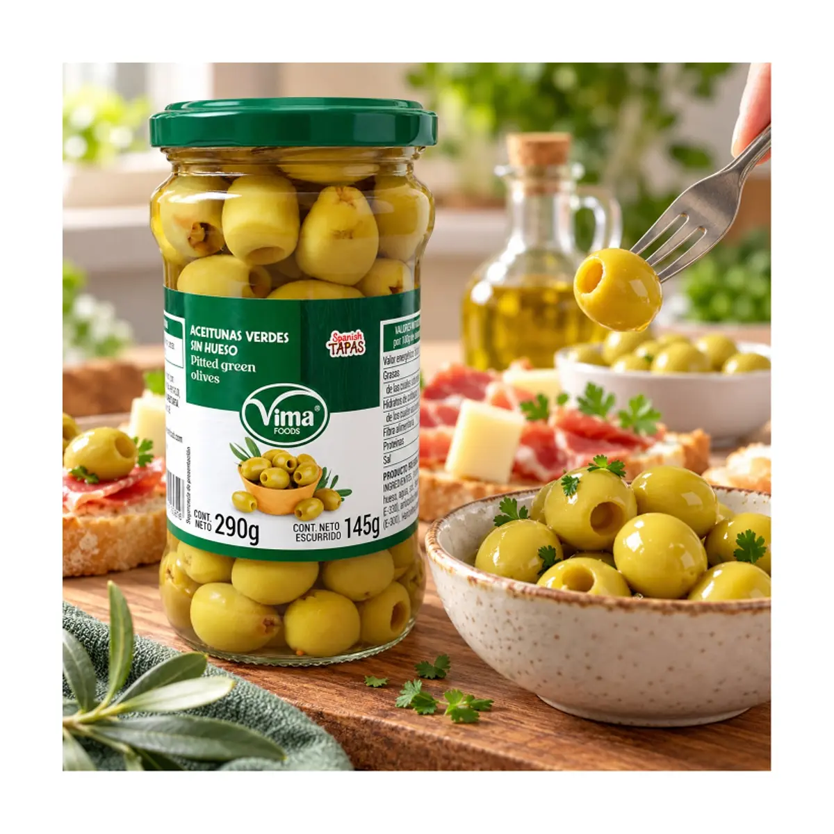 Aceitunas verdes sin hueso Vima Foods (290 g / 10.22 oz) - Thumbnail 5
